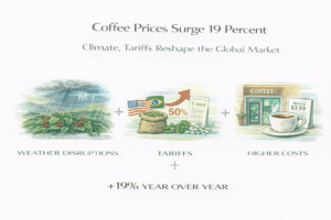 Caffeine Market & Industry: Coffee Prices Surge 19 Percent as Climate Disruptions and Tariffs Reshape the Global Market