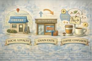 Consumer Behavior & Culture Local Café Loyalty, Chain Retrenchment, and “Coffee Confusion” Show a Fragmented Culture