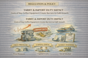 Regulation & Policy: Tariff and Import-Duty Changes Can Function Like “Hidden Regulation” for Café Expansion