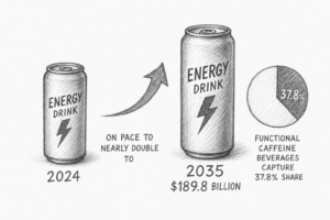 Energy Drinks Market on Pace to Nearly Double to $189.8 Billion by 2035 as Functional Caffeine Beverages Capture 37.8% Share