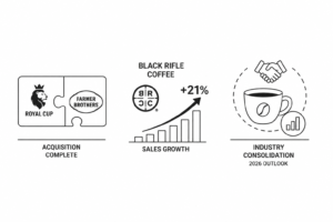 Royal Cup Completes Farmer Brothers Acquisition as Black Rifle Coffee Stock Skyrockets on 21% Sales Growth: Caffeine Industry Consolidation Reshapes the 2026 Coffee Market