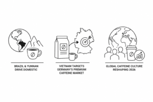 Brazil and Yunnan Drive Domestic Coffee Consumption as Vietnam Targets Germany’s Premium Caffeine Market: How Global Caffeine Culture Is Reshaping Consumer Behavior in 2026