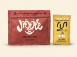 Jiggle vs. Run Gum: Caffeine Gummies vs. Caffeine Gum