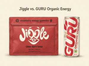 Jiggle vs. GURU Organic Energy: Caffeine Gummies vs. Energy Drinks